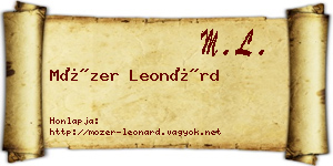 Mózer Leonárd névjegykártya