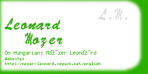 leonard mozer business card